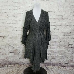 Pretty Angel Knit Crochet Asym Hem Duster Cardigan